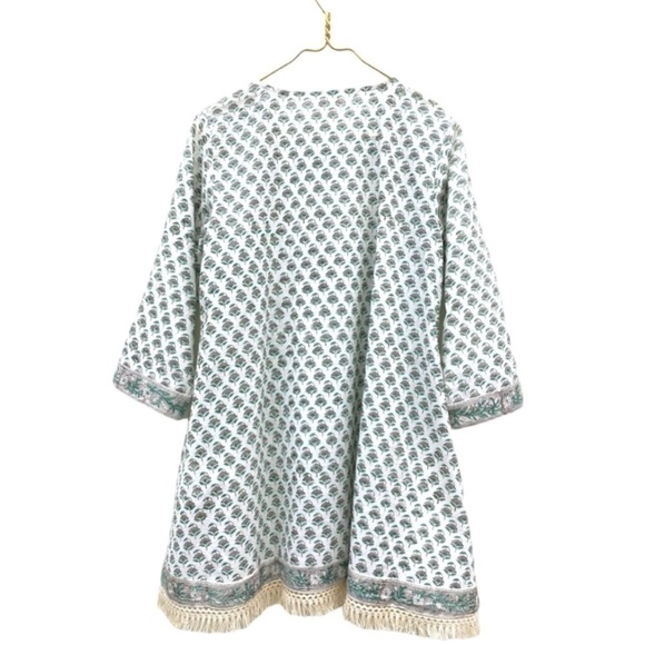 Sur La Vague Lauren Tunic Coverup Kaftan Dress with Fringe detailing - Picture 2 of 5